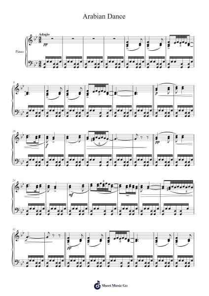 The Nutcracker Suite, Op. 71a: III. Arabian Dance Sheet Music by Pyotr Ilyich Tchaikovsky-Arr.Funkdrich Mansbing
