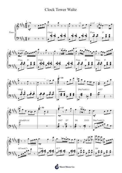 Clock Tower Waltz Sheet Music by dystopian tanuki-Arr.Janejill Mooca