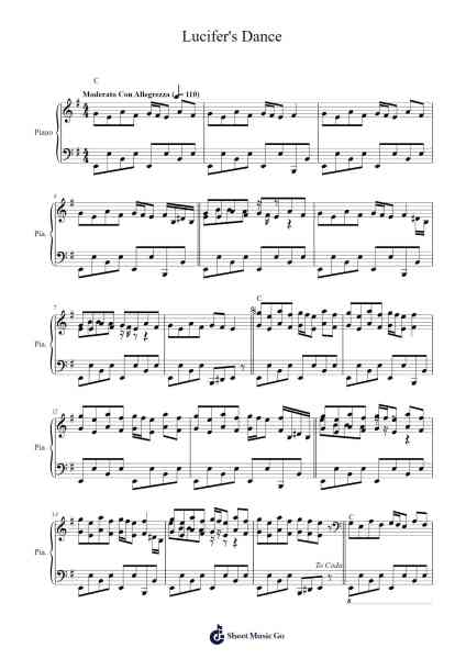 Lucifer's Dance Sheet Music by Shirō Sagisu-Arr.Nickkirk Inje
