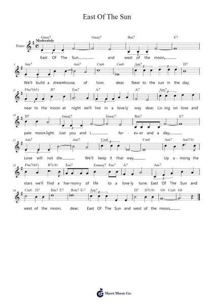 East Of The Sun Sheet Music by Brooks Bowman-Arr.Chloemen O'Cazie