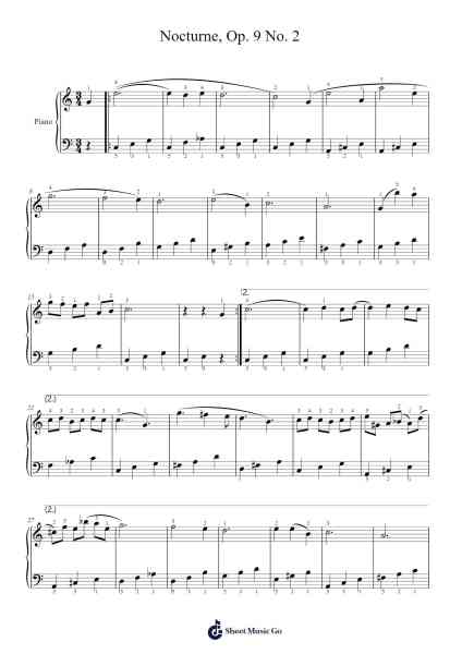 Nocturne, Op. 9 No. 2 Sheet Music by Mileselroy-Arr.Trollstal