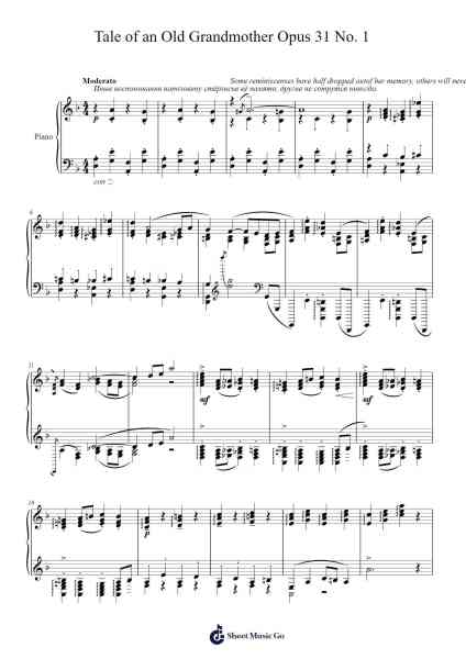 Tale of an Old Grandmother, Op. 31, No. 1 Sheet Music by Sergei Prokofiev-Arr.Zarol Hayleste