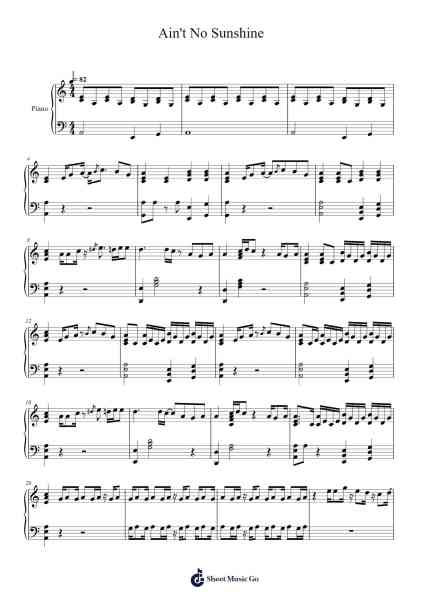 Ain't No Sunshine Sheet Music by Bill Withers-Arr.Troyning