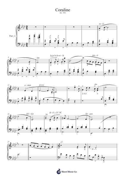 Coraline Sheet Music by Bruno Coulais-Arr.Bardthea Faylotte