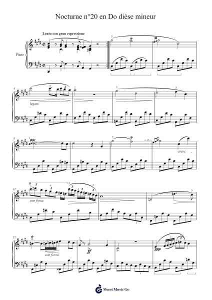 Nocturne No. 20 in C-sharp Minor, Op. posth. Sheet Music by Frédéric Chopin-Arr.Humbryce Vanral