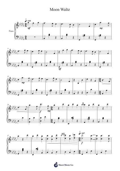 Moon Waltz Sheet Music by Boylety-Arr.Yetjeames Sailsdia