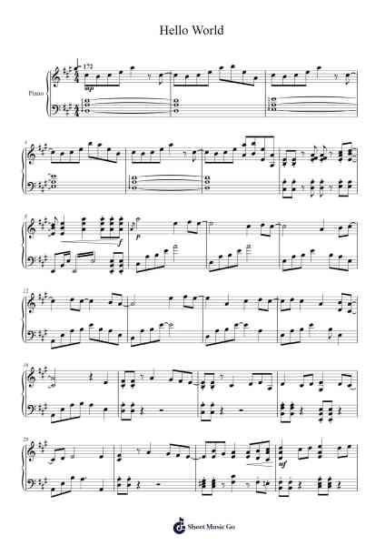 Hello World Sheet Music by Cashbia-Arr.Annnat Keclair