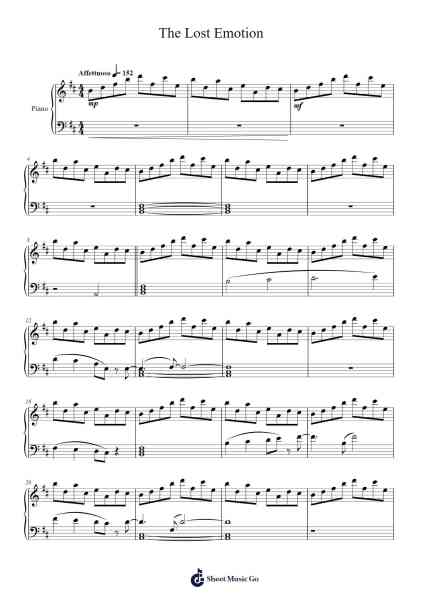 The Lost Emotion Sheet Music by ZUN-Arr.Jeno Willlotte