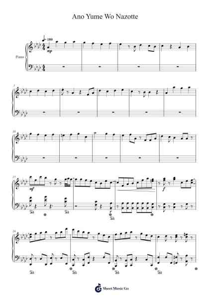 Ano Yume Wo Nazotte Sheet Music by YOASOBI-Arr.Wilheljones