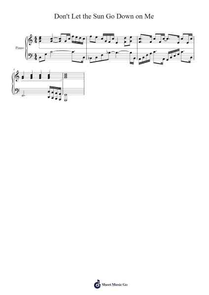Don't Let the Sun Go Down On Me Sheet Music by Elton John-Arr.Leiflance Bessvian