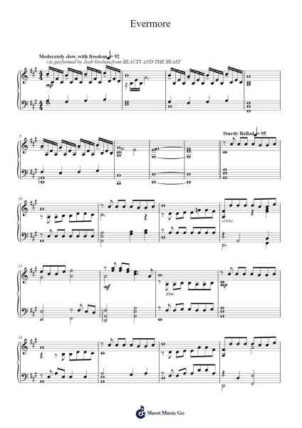 Evermore 楽譜 by Alan Menken-Arr.Fagee