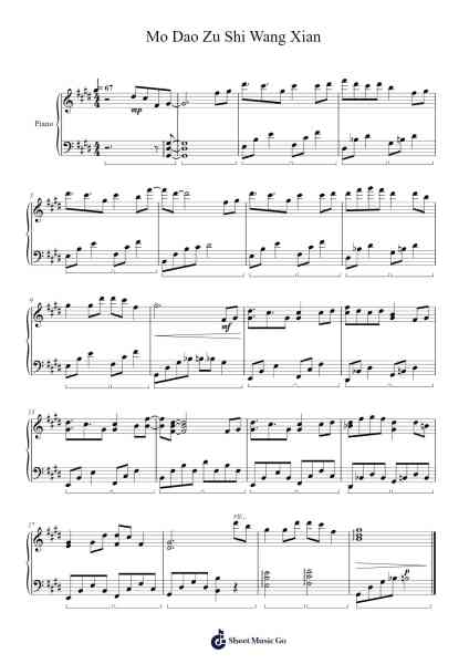 Mo Dao Zu Shi Wang Xian Piano Arrangement Sheet Music by Ivy Ong-Arr.Humeleen Bachnat