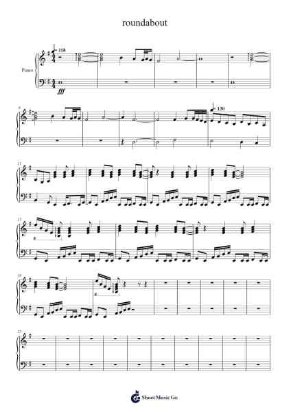 roundabout Sheet Music by undefined-Arr.Jackbing Priceliot