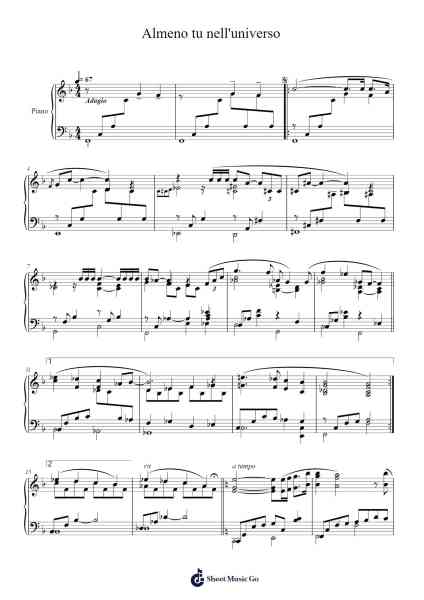 Almeno tu nell'universo Sheet Music by Maurizio Fabrizio-Arr.Cashdrey Popkim