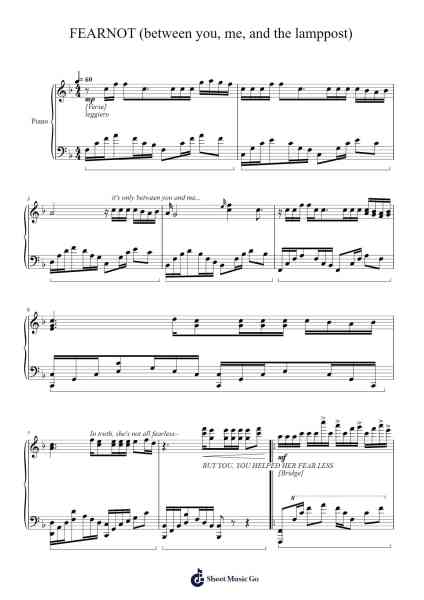 FEARNOT (between you, me, and the lamppost) Sheet Music by LE SSERAFIM-Arr.Lencher Jameswyatt