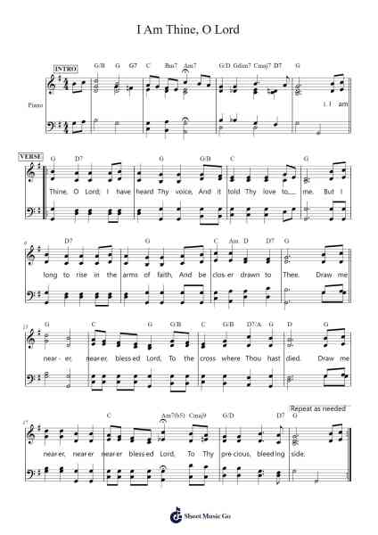 I Am Thine, O Lord "Reharmonization" Sheet Music by William H. Doane-Arr.Borgriel