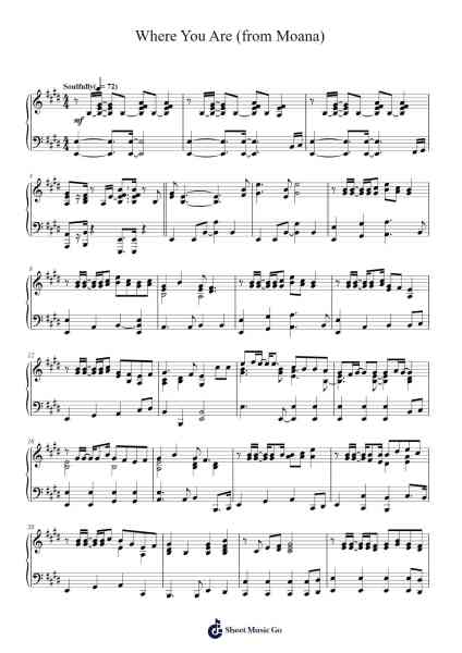 Where You Are (from Moana) Sheet Music by Lin-Manuel Miranda/Opetaia Foa'i/Mark Mancina-Arr.Charmie