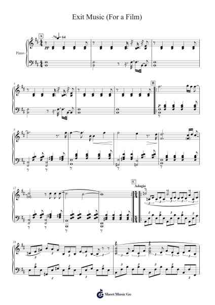 Exit Music (For a Film) Sheet Music by Radiohead-Arr.Boyleva Efglan