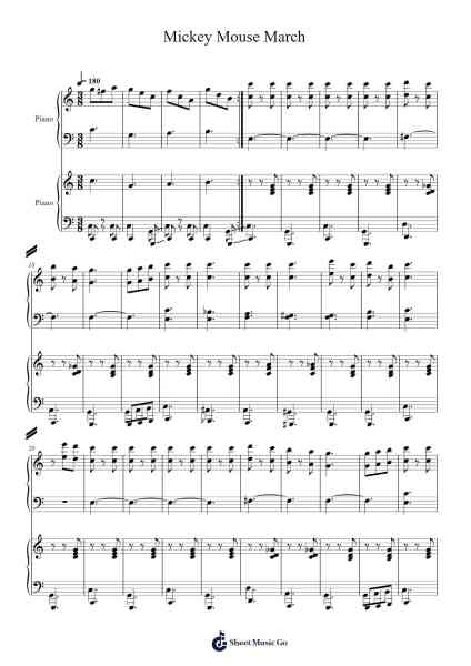 Mickey Mouse March Sheet Music by Jimmie Dodd-Arr.Dwightbright