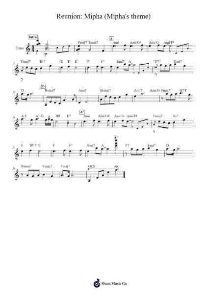Reunion: Mipha (Mipha's theme) Sheet Music by Yasuaki Iwata/Kataoka Manaka/Wakai Hajime-Arr.Saslaide Wattvic