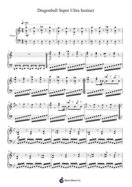 Dragonball Super Ultra Instinct Sheet Music by undefined-Arr.Faithevice