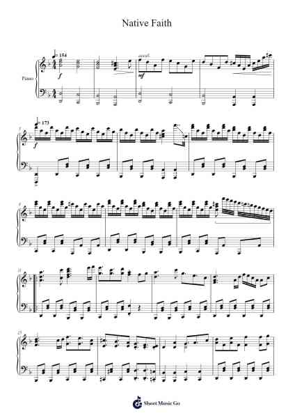 Native Faith Sheet Music by ZUN-Arr.Sufe Hodnions