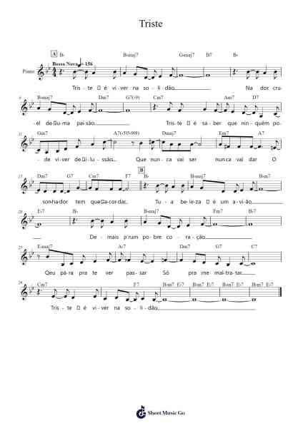 Triste Sheet Music by Antônio Carlos Jobim-Arr.Noelga