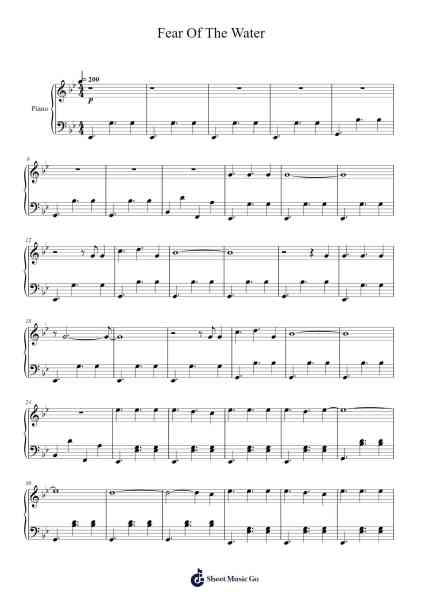 Fear Of The Water Sheet Music by Anna Szydełko-Arr.Emton