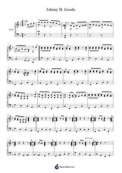 Johnny B. Goode Sheet Music by Chuck Berry-Arr.Eming Birdreade