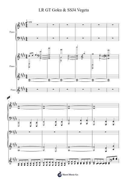 Dokkan Battle OST - LR GT Goku & SSJ4 Vegeta Sheet Music by notsowiseone-Arr.Graril