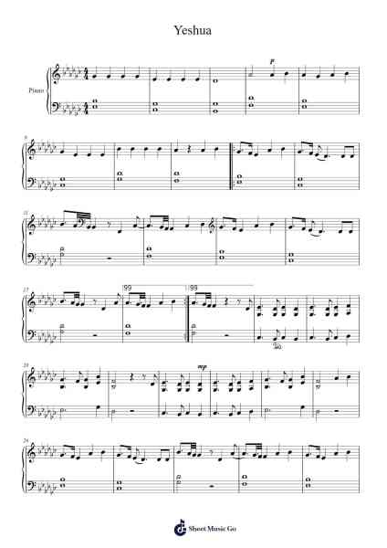 Yeshua Sheet Music by Jesus Image-Arr.Chestom