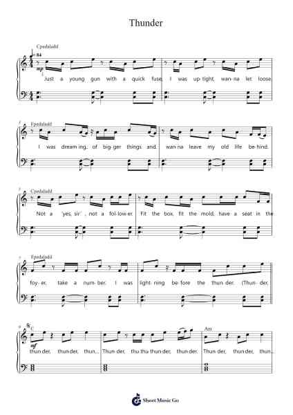 Thunder Sheet Music by Imagine Dragons-Arr.Viten Sun