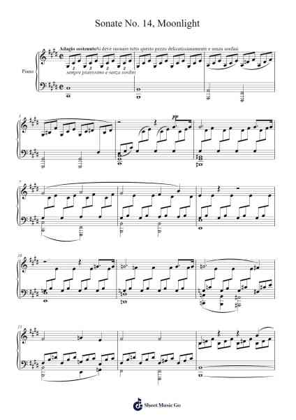 Sonate No. 14, Moonlight Sheet Music by Ludwig van Beethoven-Arr.Abraham Byjones