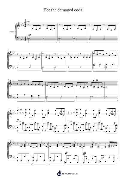 For the Damaged Coda Sheet Music by Blonde Redhead-Arr.Jofield