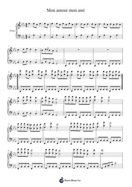Mon amour mon ami Sheet Music by Marie Laforêt-Arr.Reedgo
