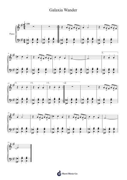 Galaxia Wander Sheet Music by tanergnc180-Arr.Thompze