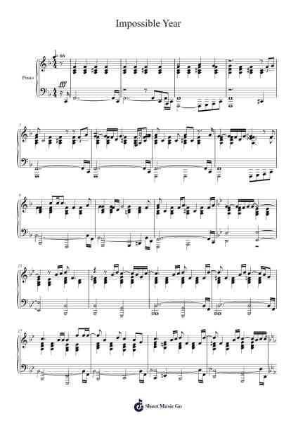 Impossible Year Sheet Music by Jared Cathey-Arr.Hearstlynch
