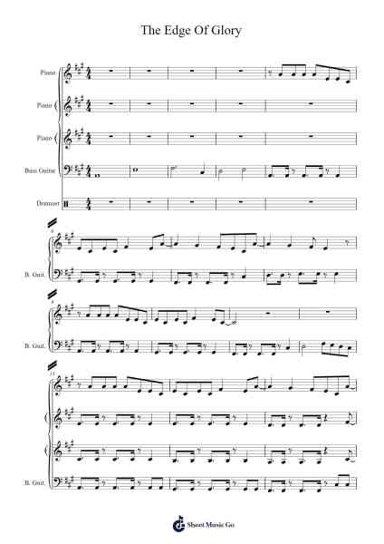 The Edge Of Glory Sheet Music by -Arr.Cofvey Fieldmeo