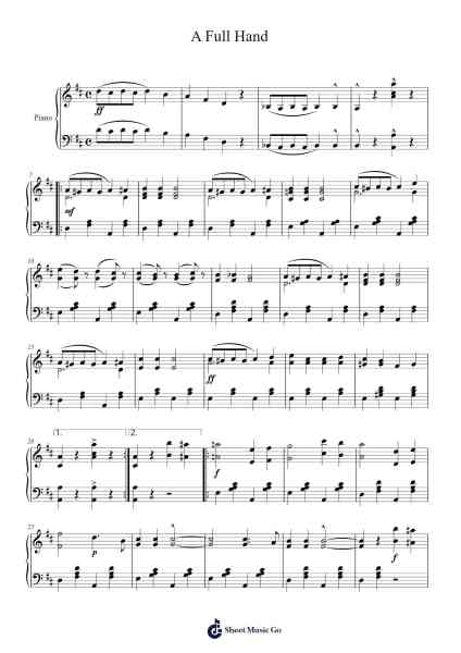 A Full Hand (1908) Sheet Music by Harry J. Lincoln-Arr.Chilflower