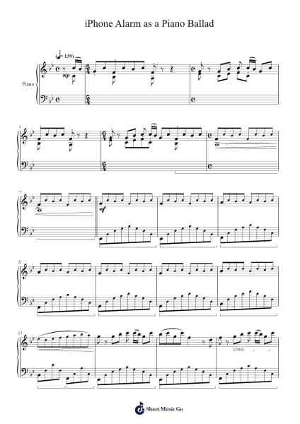 iPhone Alarm as a Piano Ballad Sheet Music by Tony Ann-Arr.Georfoe