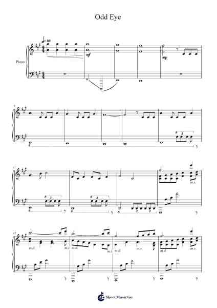 Odd Eye Sheet Music by Dreamcatcher-Arr.Maudky Clairebey