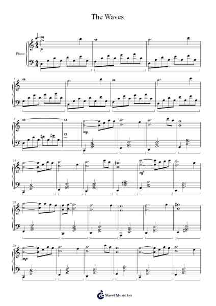The Waves Sheet Music by Z.W.-Arr.Bairddict Sasback
