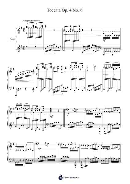 Toccata Op. 4 No. 6 Sheet Music by Xanbee Gemel-Arr.Saxel