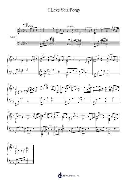 I Love You, Porgy Sheet Music by Lengram Flowerliz-Arr.Brianphrey Judphne