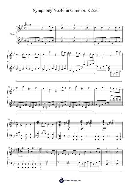 Symphony No. 40 in G Minor, K. 550: I. Molto allegro Sheet Music by Wolfgang Amadeus Mozart-Arr.Brianphrey Judphne