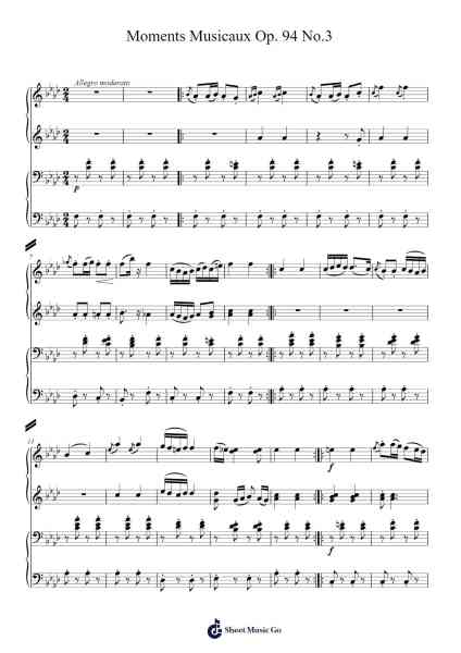 Moments Musicaux, Op. 94, D. 780: No. 3 in F Minor Sheet Music by Franz Schubert-Arr.Cofny