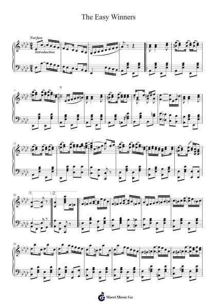 The Easy Winners Sheet Music by Scott Joplin-Arr.Bophen