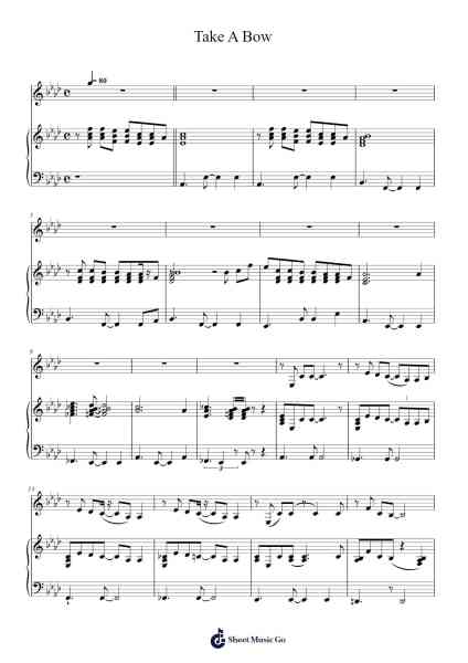 Take A Bow Sheet Music by tungpham1969-Arr.Peagrace Lensid
