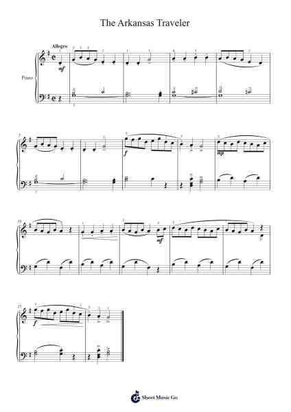 The Arkansas Traveler Sheet Music by Colonel Sanford C. 'Sandy' Faulkner-Arr.Clarknence