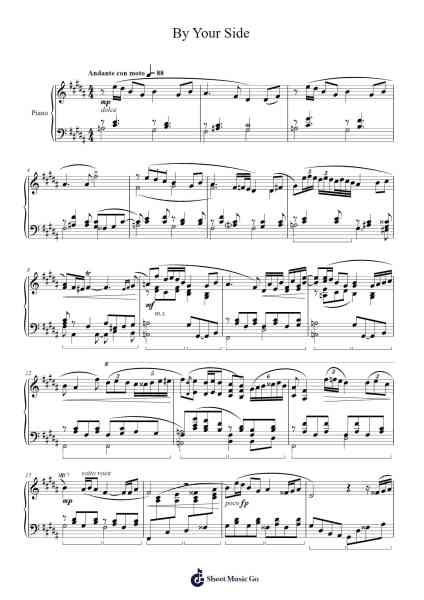 By Your Side "Ghost Story" Sheet Music by Pedro Silva-Arr.Kingsgan